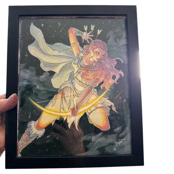 Artemis Greek God Diana Romantic Print Signature M. Reyes - Picture 10 of 10